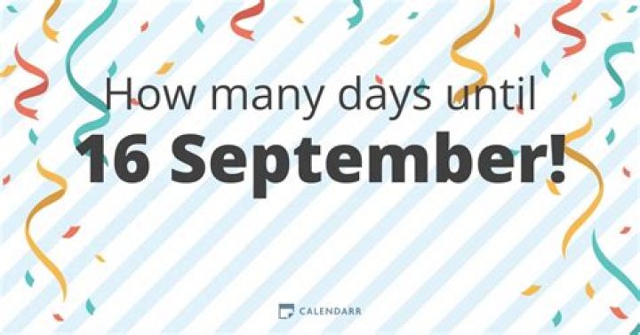 How many days until september 16